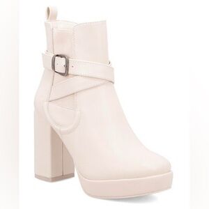 MIA Shoes Block Heel Dress Boots - Esther